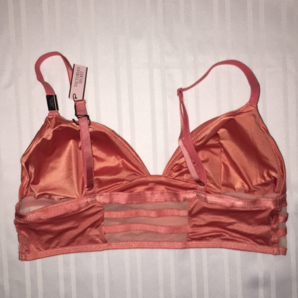 New VS Long Line Mesh Inset Triangle Bralette - Picture 6 of 8